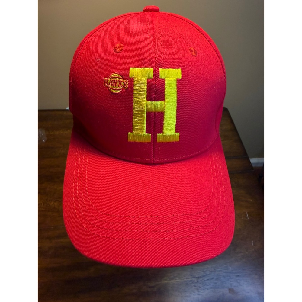 Atlanta Hawks NBA Red Hat Yellow‎ Embroidered H Atlanta Mens Cap Adjustable